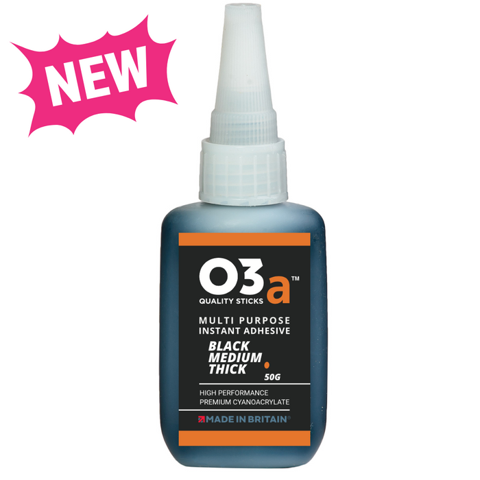 O3a Cyanoacrylate Adhesive, Black, Medium, Thick 50g